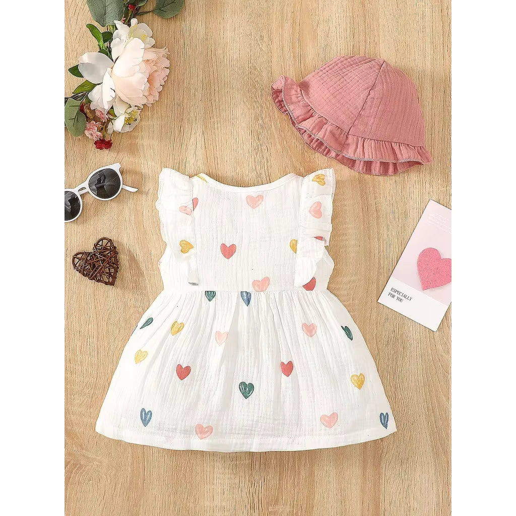 Baby Princess Girl Dress and Hat Set